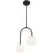 Chester 2 Light 12 inch Matte Black Pendant Ceiling Light