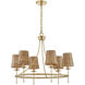 Ashbury 6 Light 30 inch Warm Brass Chandelier Ceiling Light