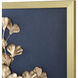 Leaf Shadow Gold with Navy Framed Wall Art