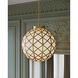 Polyhedron 1 Light 16 inch White/Antique Brass Pendant Ceiling Light