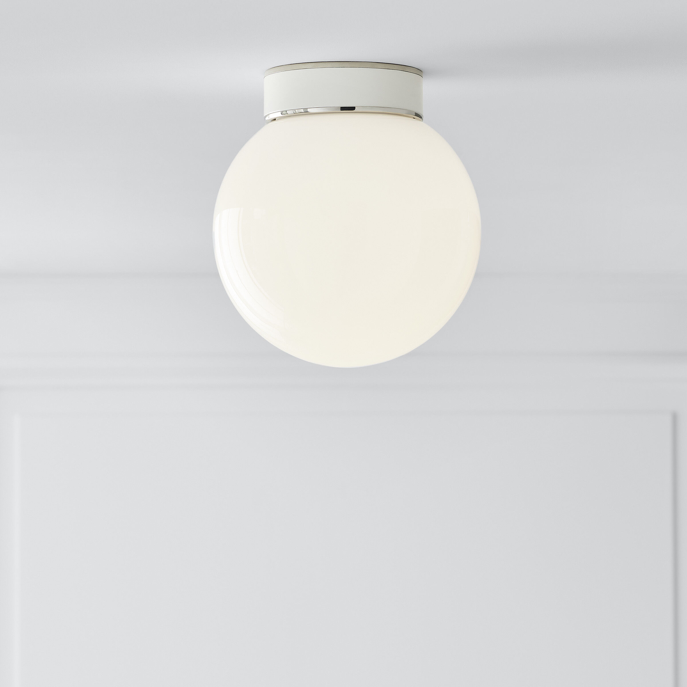 kate spade new york Monroe 1 Light 8.5 inch Polished Nickel Flush Mount Ceiling Light in Polished Nickel / Gloss White