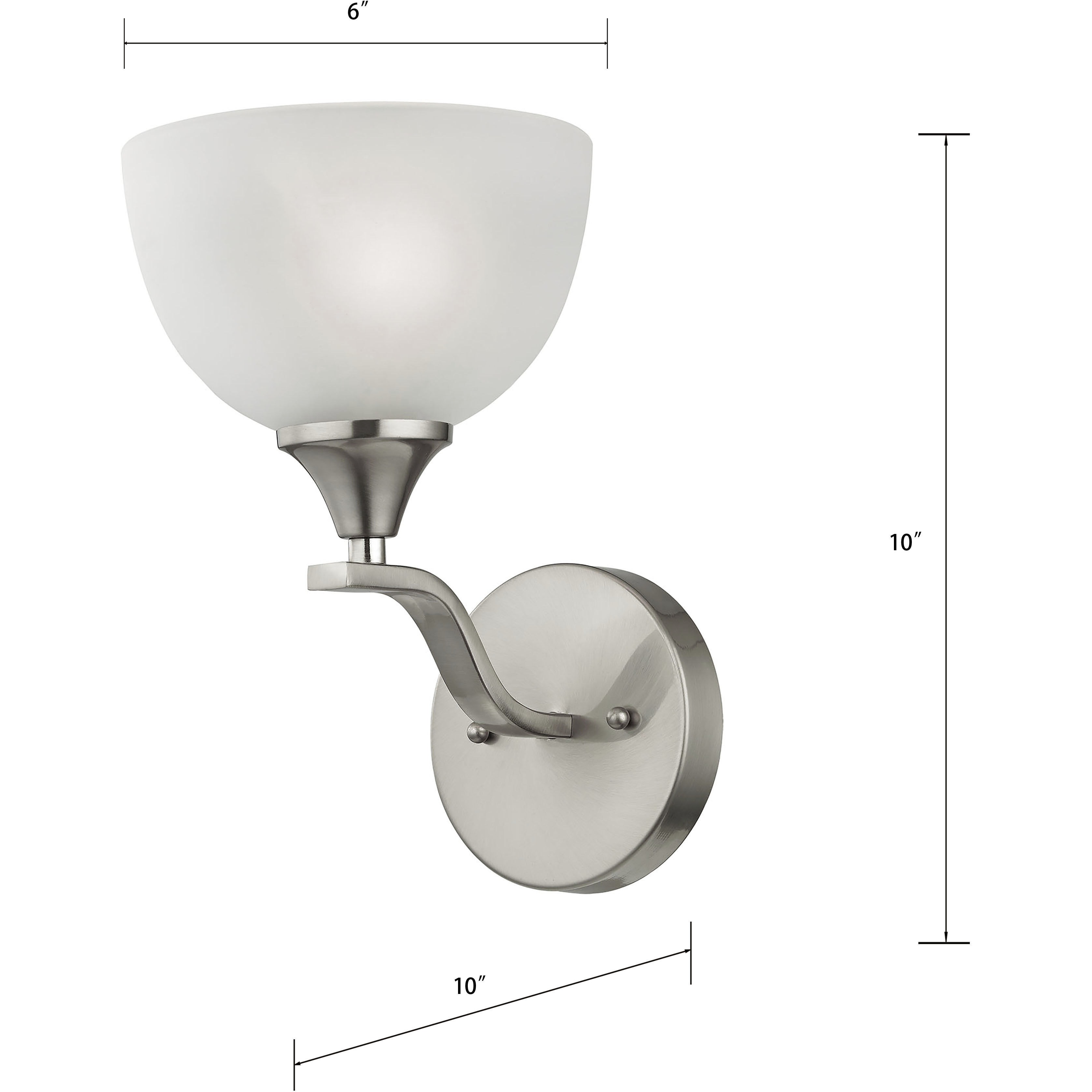 Bristol Lane 1 Light 6 inch Brushed Nickel Sconce Wall Light