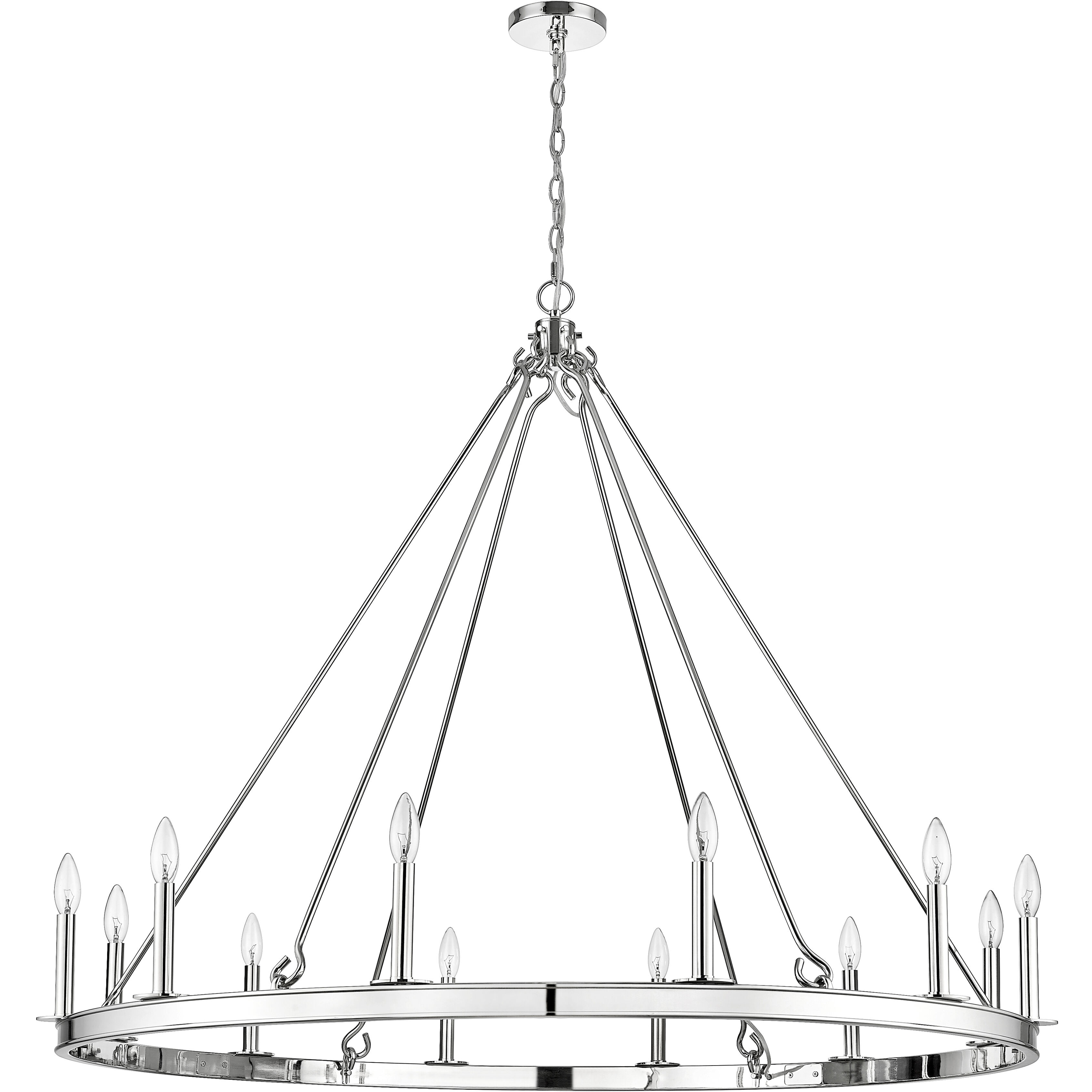 Barclay 12 Light 48 inch Polished Nickel Chandelier Ceiling Light