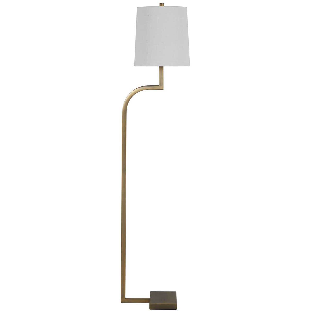 Hawthorne 52.75 inch Matte Antique Brass / White Linen Table Lamp Portable Light