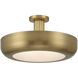 Macey LED 22.25 inch Antique Brass Semi-Flush Mount Ceiling Light
