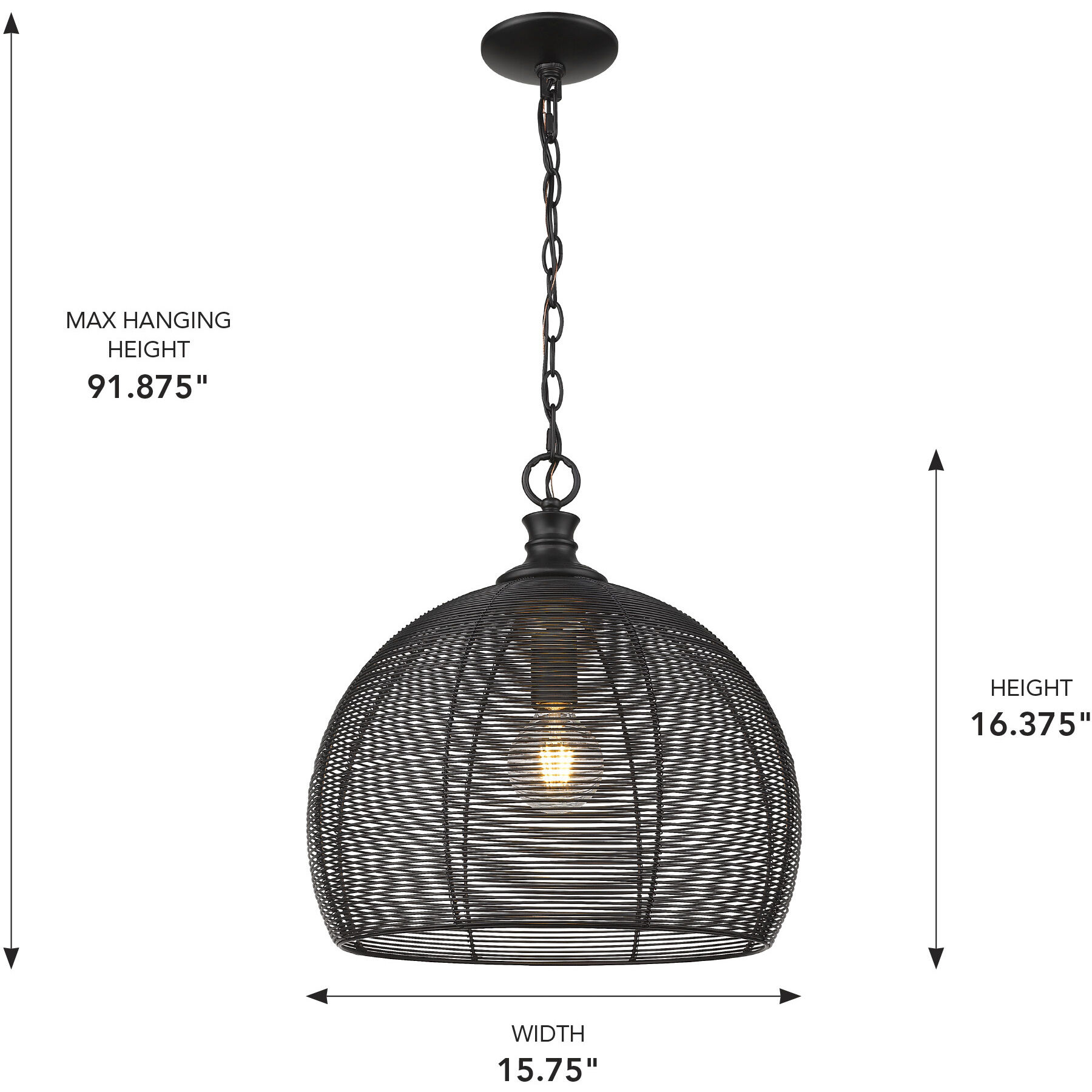 Calypso 1 Light 15.75 inch Matte Black Pendant Ceiling Light, Medium