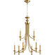 Rossington 9 Light 26.5 inch Aged Brass Chandelier Ceiling Light