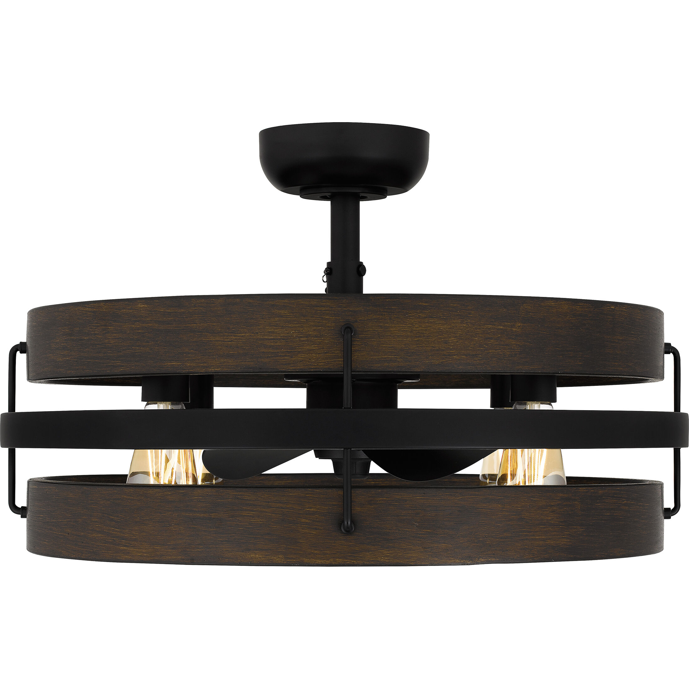 Moyer 24 inch Matte Black with Black Matte Blades Fandelier