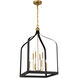 Sheffield 8 Light 23.5 inch Black with Warm Brass Accents Pendant Ceiling Light
