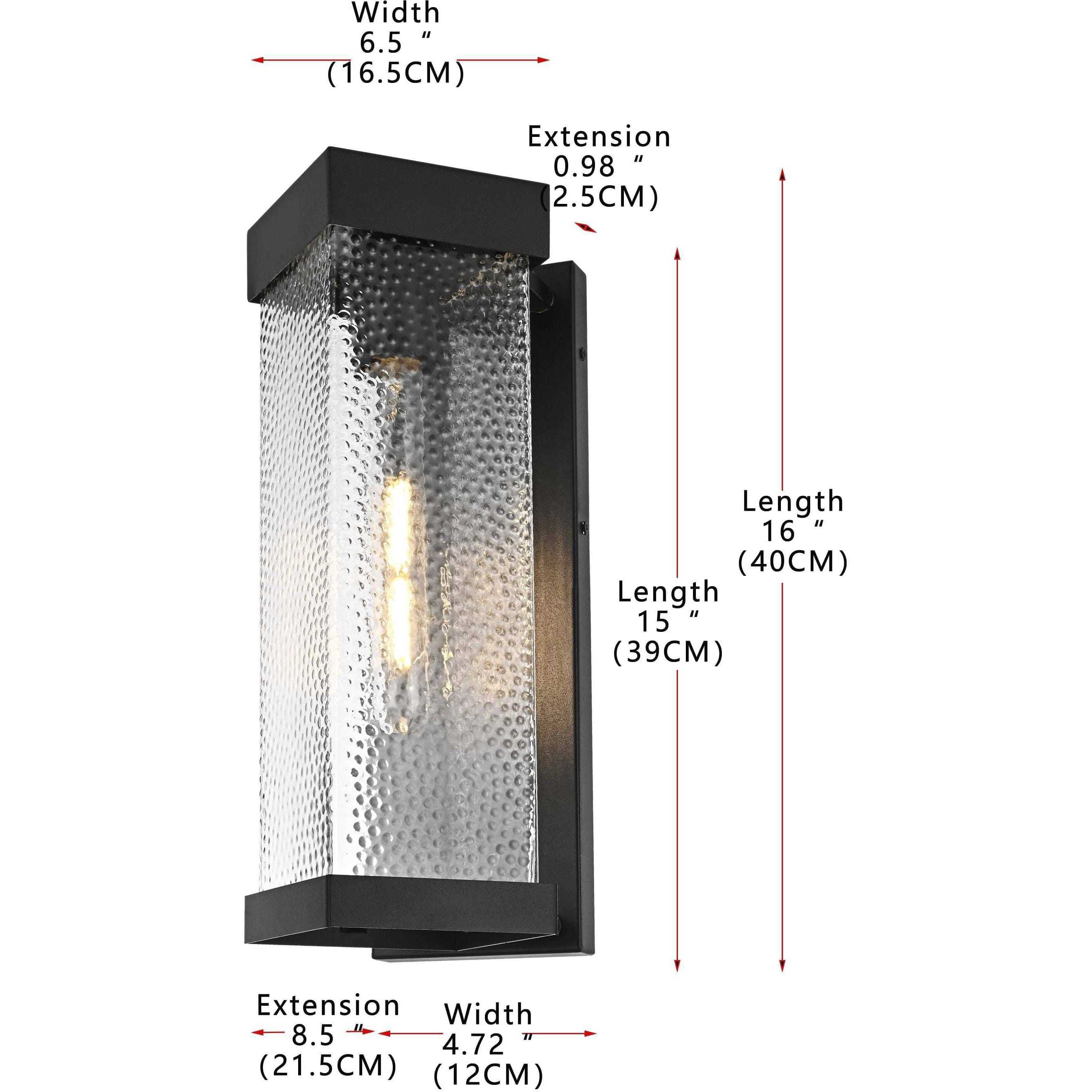 Swain 1 Light 16 inch Black Outdoor Wall Sconce