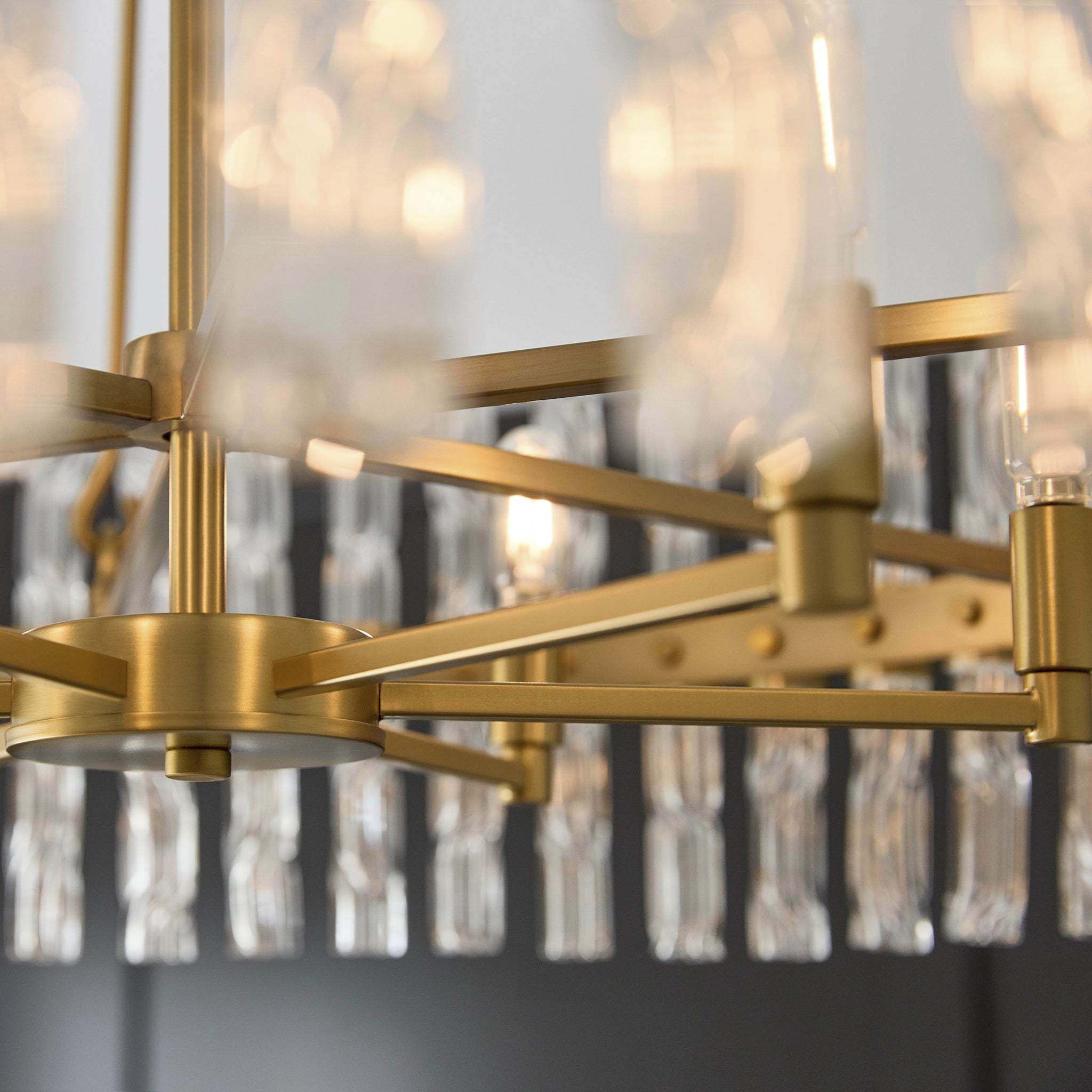 Nobel 6 Light 35.5 inch Aged Brass Chandelier Ceiling Light