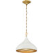 Cedar Lane 1 Light 12.75 inch Legacy Brass and Off White Cream Pendant Ceiling Light