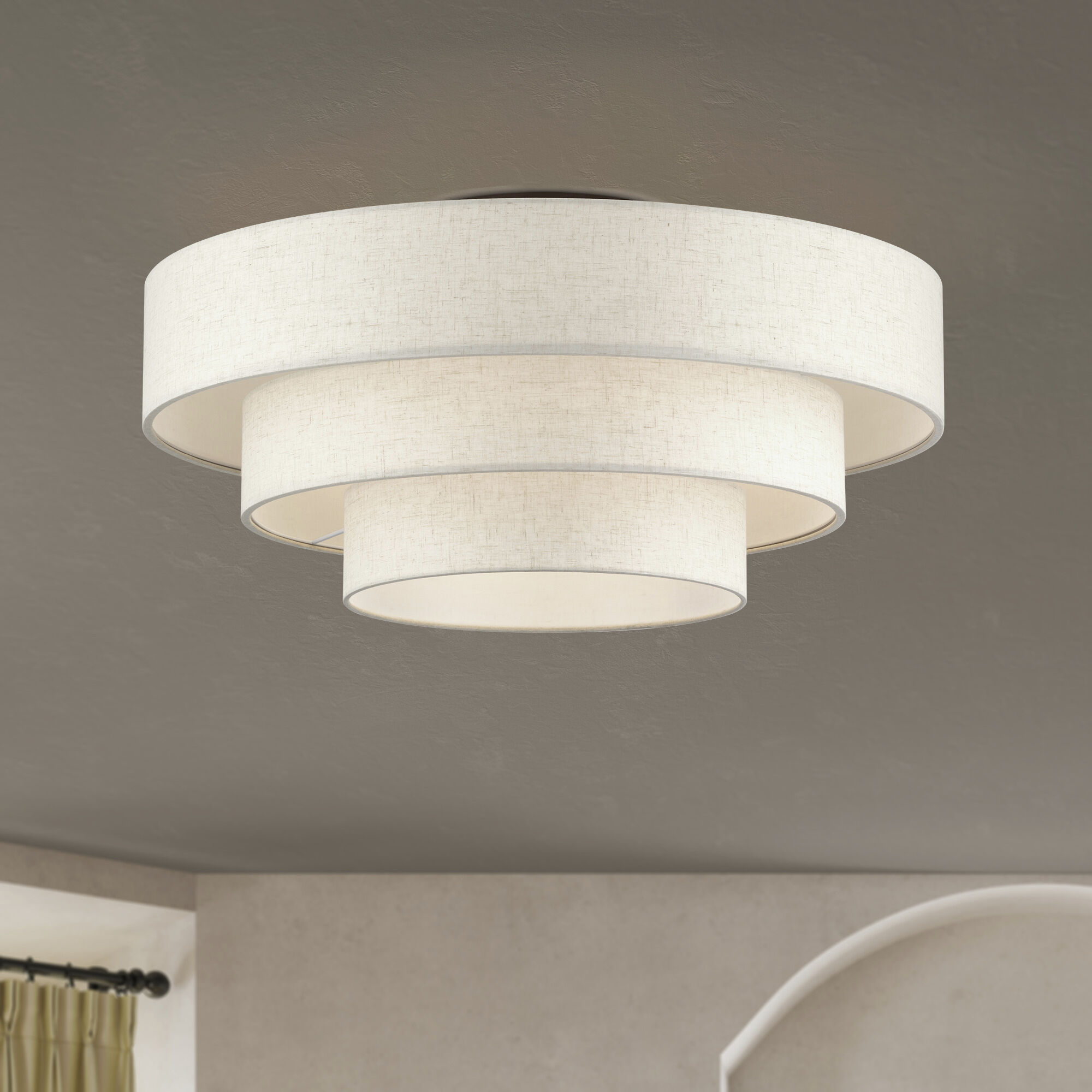 Manorwood 5 Light 28 inch English Bronze Semi Flush Mount Ceiling Light, Extra Large