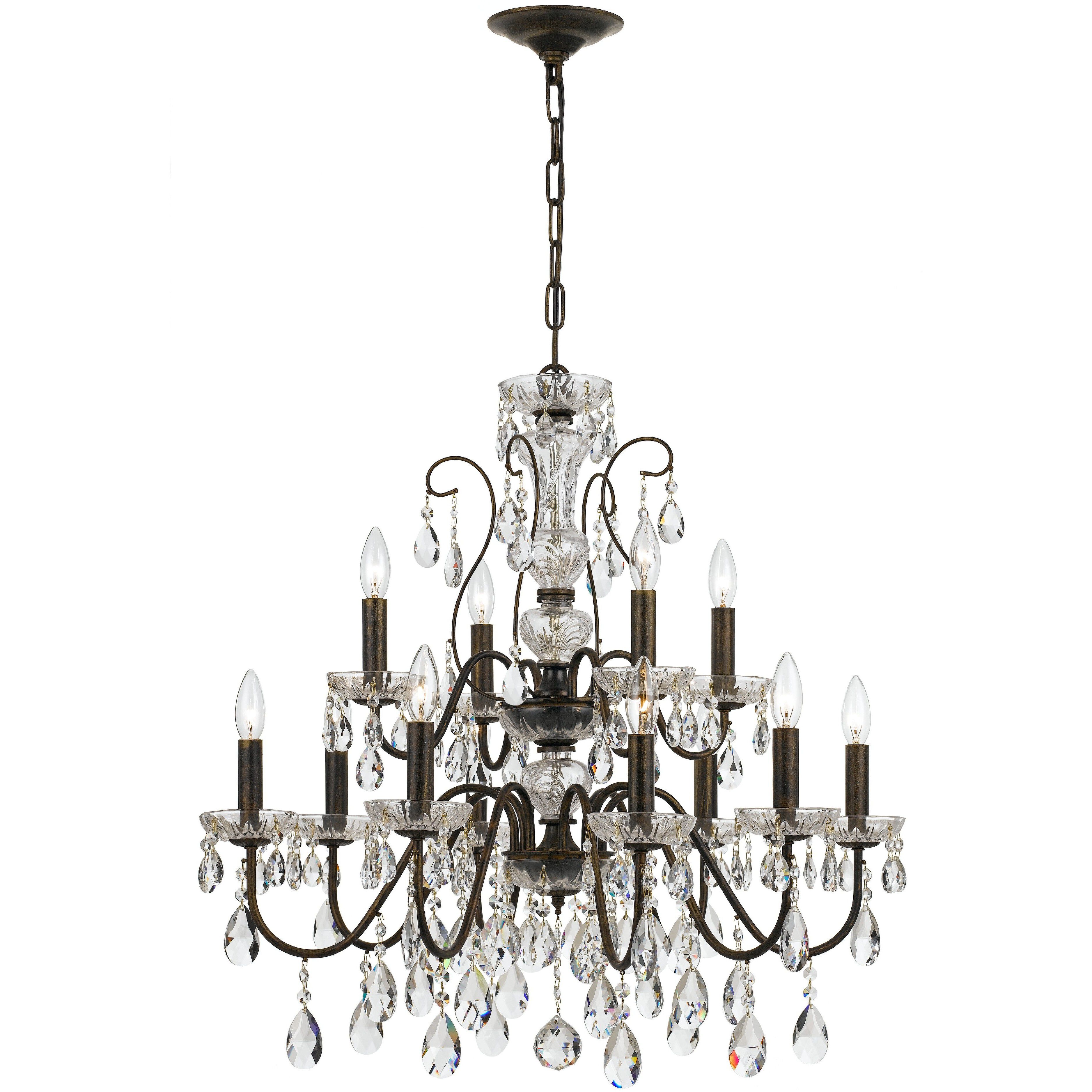 Butler 12 Light 29 inch English Bronze Chandelier Ceiling Light in Clear Swarovski Strass