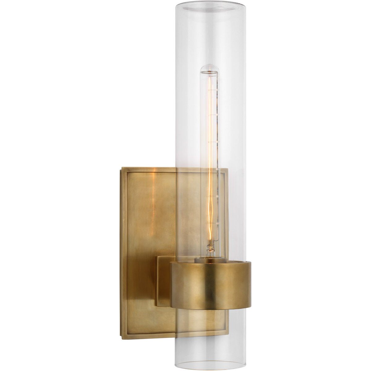 Visual Comfort Signature Collection Ian K. Fowler Presidio LED 18 inch Hand-Rubbed Antique Brass Outdoor Sconce S2169HAB-CG - Open Box