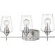 Joliet 3 Light 21.5 inch Brushed Nickel Vanity Wall Light