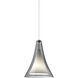 Melrose II 1 Light 120 Satin Nickel Low-Voltage Pendant Ceiling Light in Halogen, Monopoint, Smoke Glass