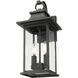 Tiberius 2 Light 18 inch Black Outdoor Wall Light in Clear Seedy Glass