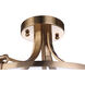 Elliot 3 Light 13 inch Satin Brass Semi Flush Ceiling Light