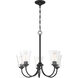 Neighborhood Gwyneth 5 Light 23 inch Flat Black Chandelier Ceiling Light in Clear Seeded, Neighborhood Collection