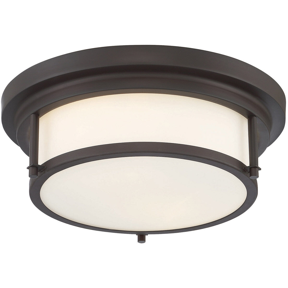 Contemporary 2 Light 13 inch Oil Rubbed Bronze Flush Mount Ceiling Light