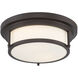 Contemporary 2 Light 13 inch Oil Rubbed Bronze Flush Mount Ceiling Light
