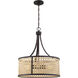 Malaya 6 Light 20.5 inch Aged Bronze Brushed Pendant Ceiling Light
