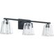 Valentin 3 Light 24 inch Matte Black Vanity Light Wall Light