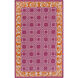 Nantes 96 X 30 inch Fuchsia/Burnt Orange/Light Gray Handmade Rug