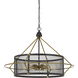Caserta 6 Light 33 inch Antique Brass and Black Chandelier Ceiling Light