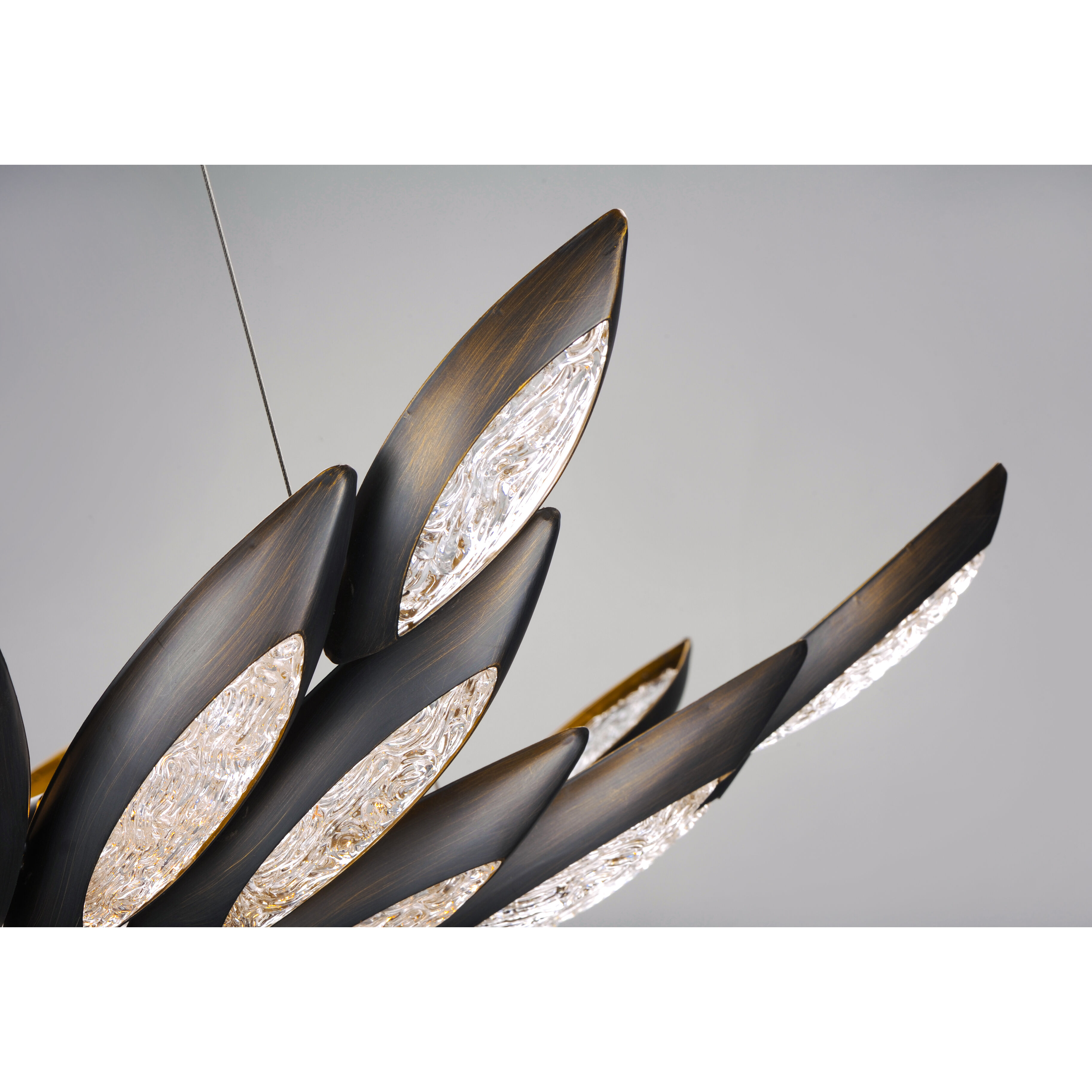 Lotus 8 Light 30.5 inch Burnished Bronze Single Pendant Ceiling Light
