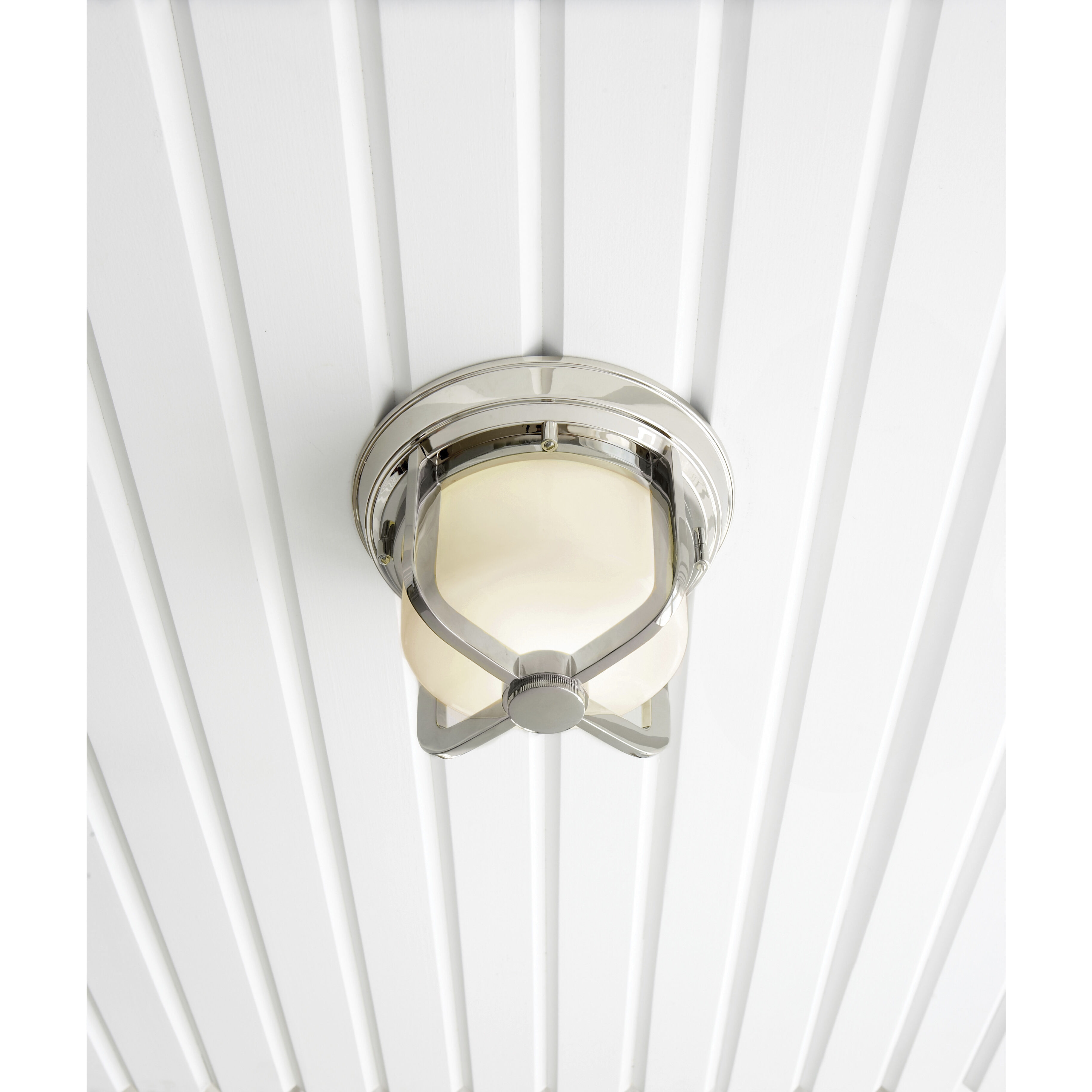 Thomas O'Brien Milton 1 Light 9.5 inch Polished Nickel Flush Mount Ceiling Light