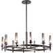Windsor 12 Light 42.9 inch Dark Smoke Chandelier Ceiling Light in Mirrored Smoke