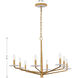 Judi 8 Light 38 inch Distressed Gold Chandelier Ceiling Light