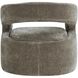 Breis Taupe Velvet Swivel Barrel Chair