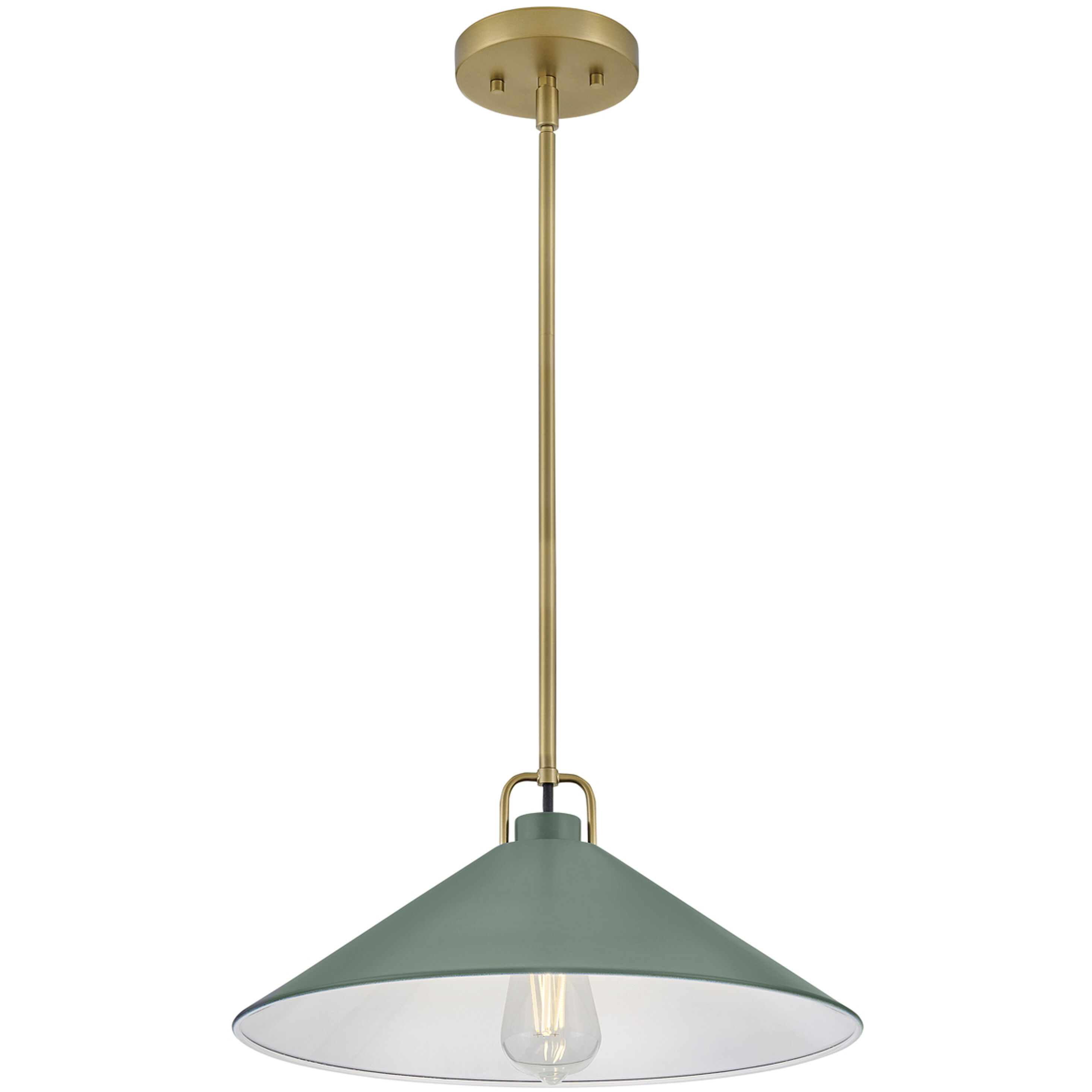 Milo LED 16 inch Lacquered Brass with Sage Green accents Pendant Ceiling Light