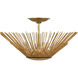 AH by Alexa Hampton Helios 3 Light 17 inch Antique Gild Flush Mount Ceiling Light