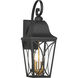 Cardigan Outdoor Wall Mount in Sand Coal and Olden Brass, Great Outdoors