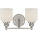 Melrose 2 Light 14 inch Satin Nickel Bathroom Vanity Light Wall Light, Essentials