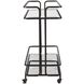 Erivo Bronze and Clear Glass Bar Cart