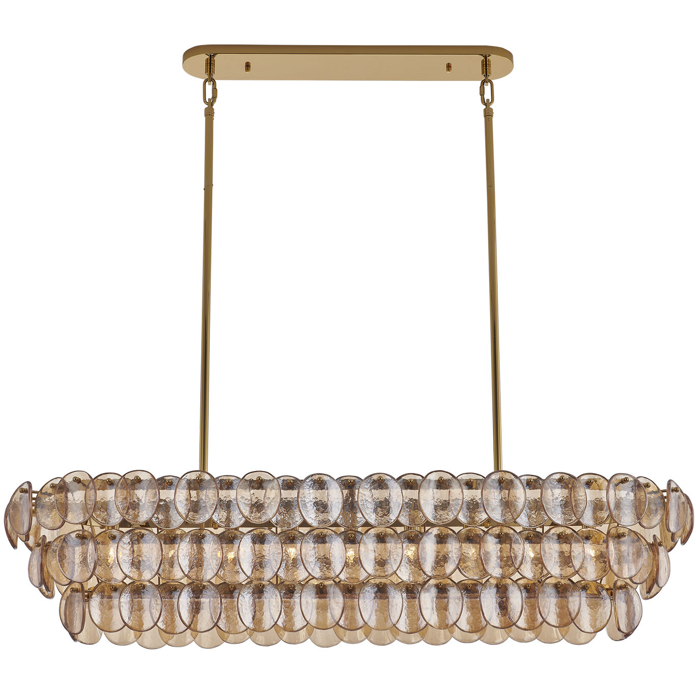 Uroko 9 Light 16 inch Polished Winter Brass Linear Pendant Ceiling Light