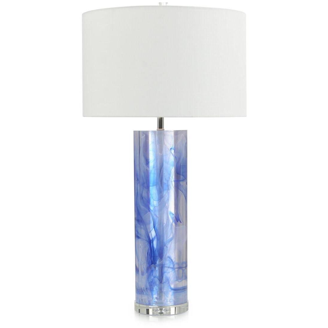 Leah Cylinder Blue Table Lamp Portable Light
