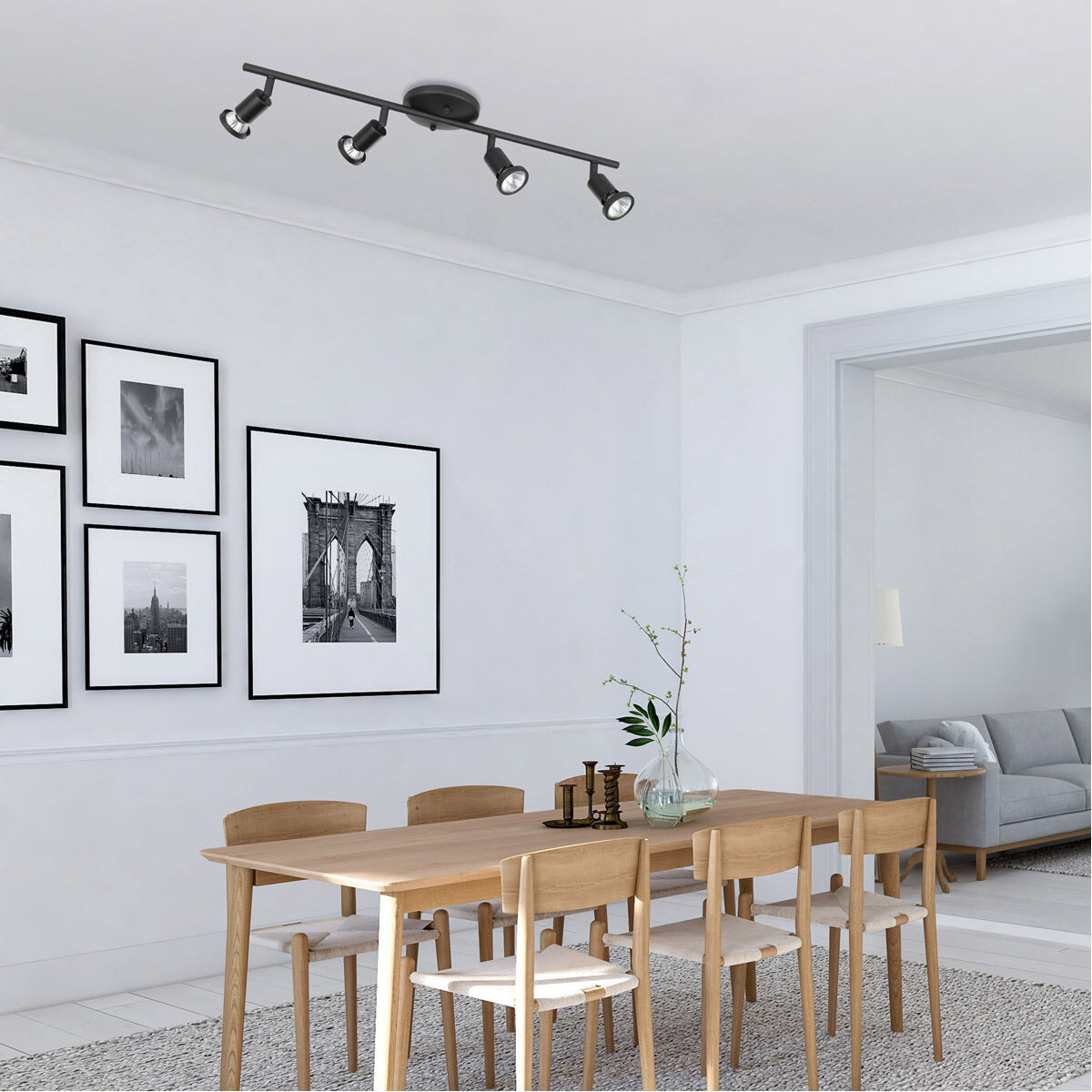 Tremendo 4 Light 120 Structured Black Track Lighting Ceiling Light