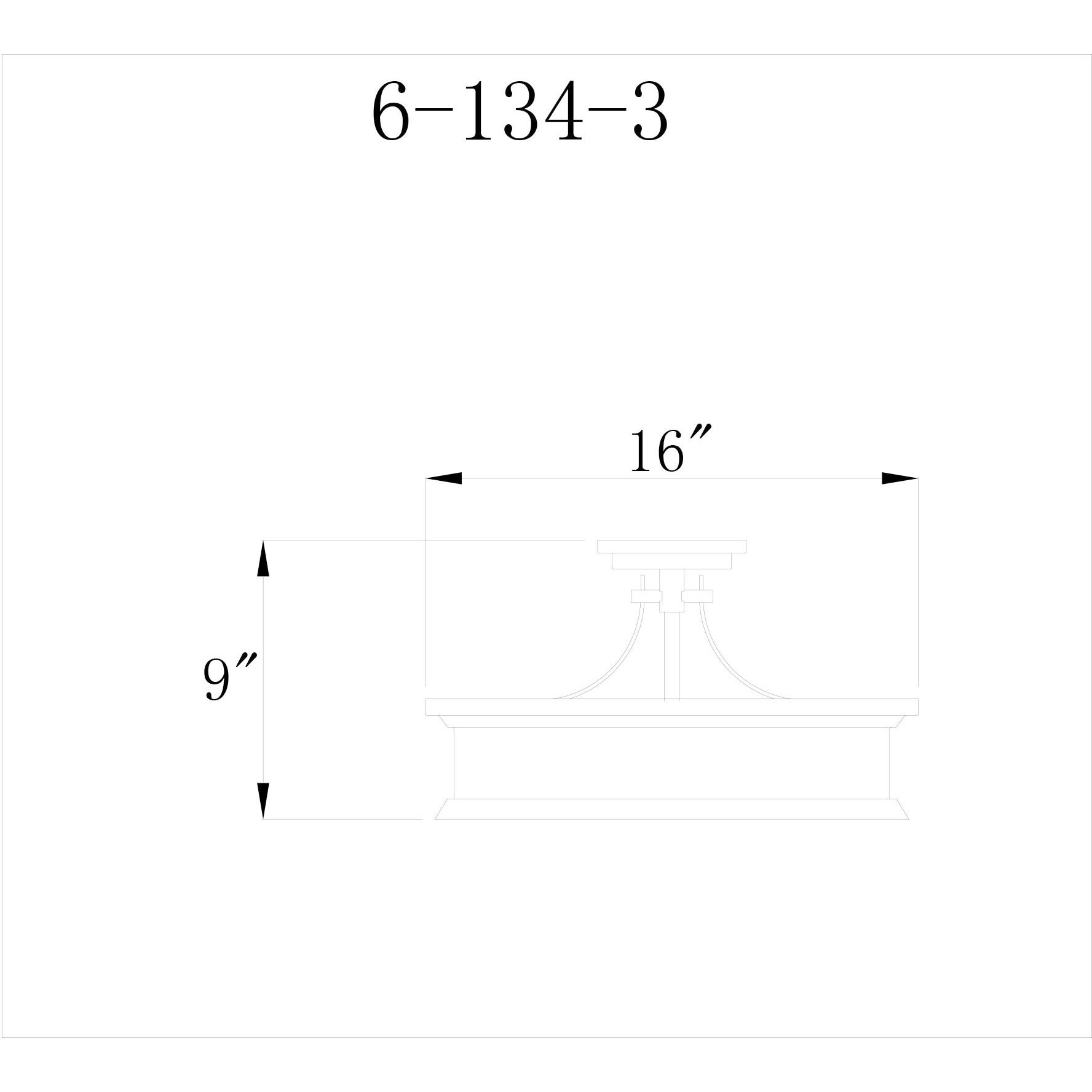 Watkins 3 Light 16 inch Classic Bronze Semi-Flush Ceiling Light, Essentials