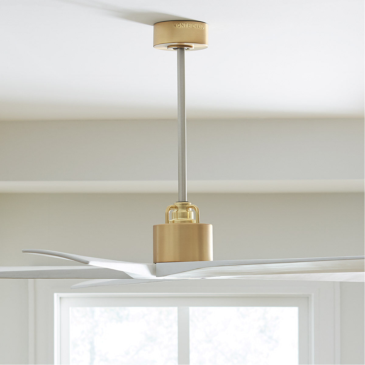 Aspen 70 inch Burnished Brass with Matte White Blades Ceiling Fan