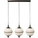 Benedict 9 Light 15.25 inch Milk White and Brass with Black Pendant Ceiling Light