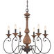 Auburn 6 Light 28 inch Rustic Black Chandelier Ceiling Light