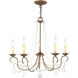 Pennington 5 Light 25 inch Hand Applied Venetian Golden Bronze Chandelier Ceiling Light