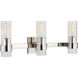 C&M by Chapman & Myers Geneva 3 Light 22.5 inch Polished Nickel Vanity Light Wall Light