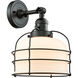 Franklin Restoration Large Bell Cage LED 9 inch Matte Black Sconce Wall Light, Franklin Restoration